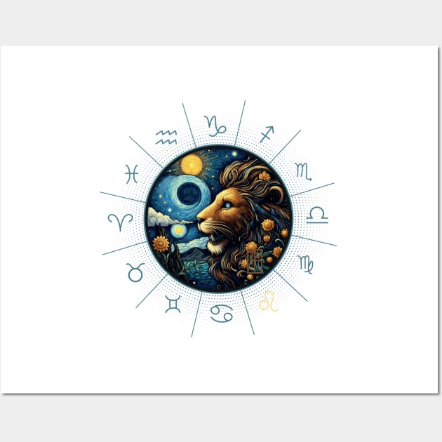 ZODIAC Leo - Astrological LEO - LEO - ZODIAC sign - Van Gogh style - 12 Wall Art by ArtProjectShop